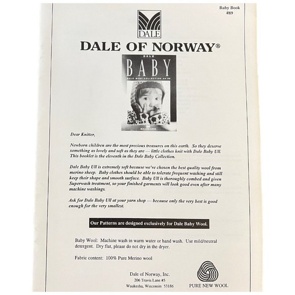 Dale Of Norway Baby Collection Knitting Pattern Book NR 89 Norwegian Toddler - Picture 13 of 14